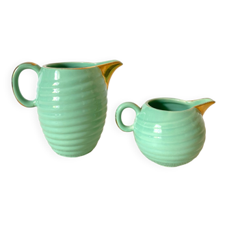 Water green earthenware pitchers 50s-60s
