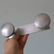 Brushed aluminum wall coat rack, vintage