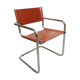Vintage Bauhaus leather and chrome chair Mart Stam Matteo Grassi