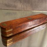 Navy-style pen tray in mahogany and brass