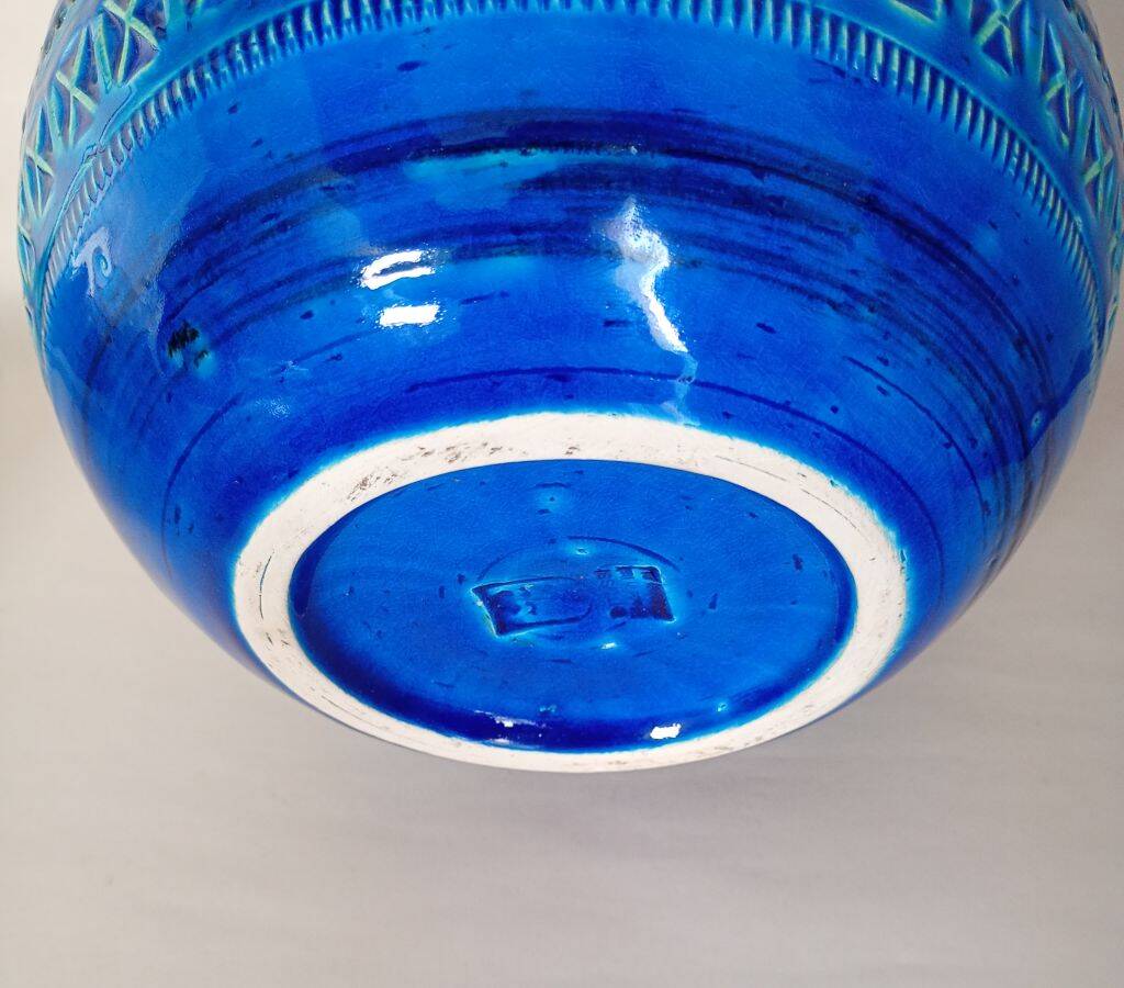 Bitossi "Rimini Blu" Ceramic Ball Vase by Aldo Londi