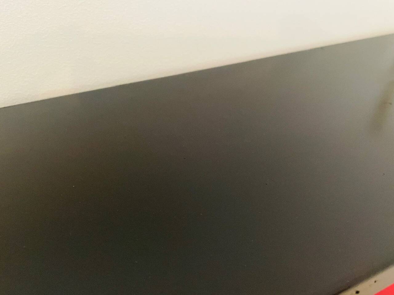 Modular vintage wall shelf, black and red metal circa 1960s