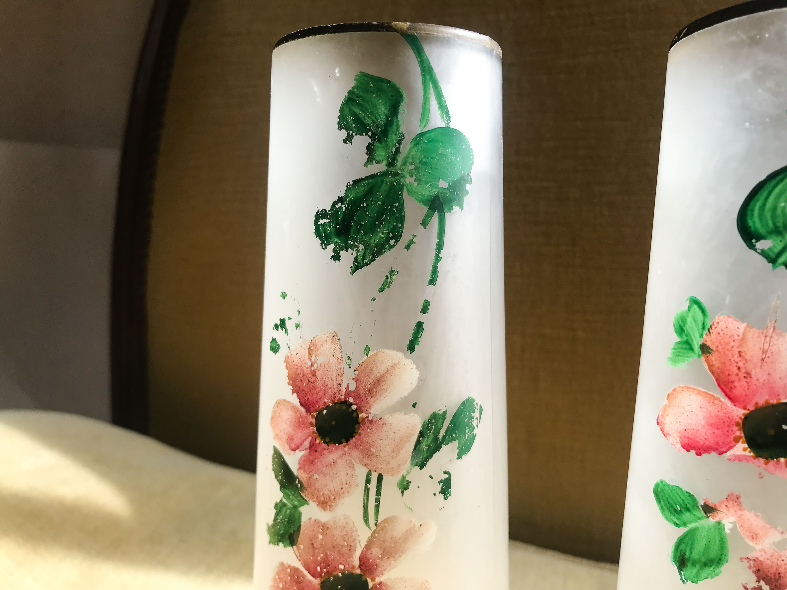 Pair of art deco vases in glass