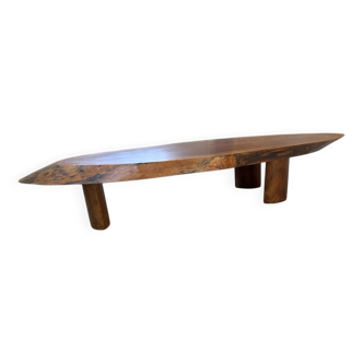 Table basse années 50 plateau bois exotique XXL