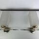 Pair of 1950s wall lights in brass and opaline tulips, Lunel Arlus