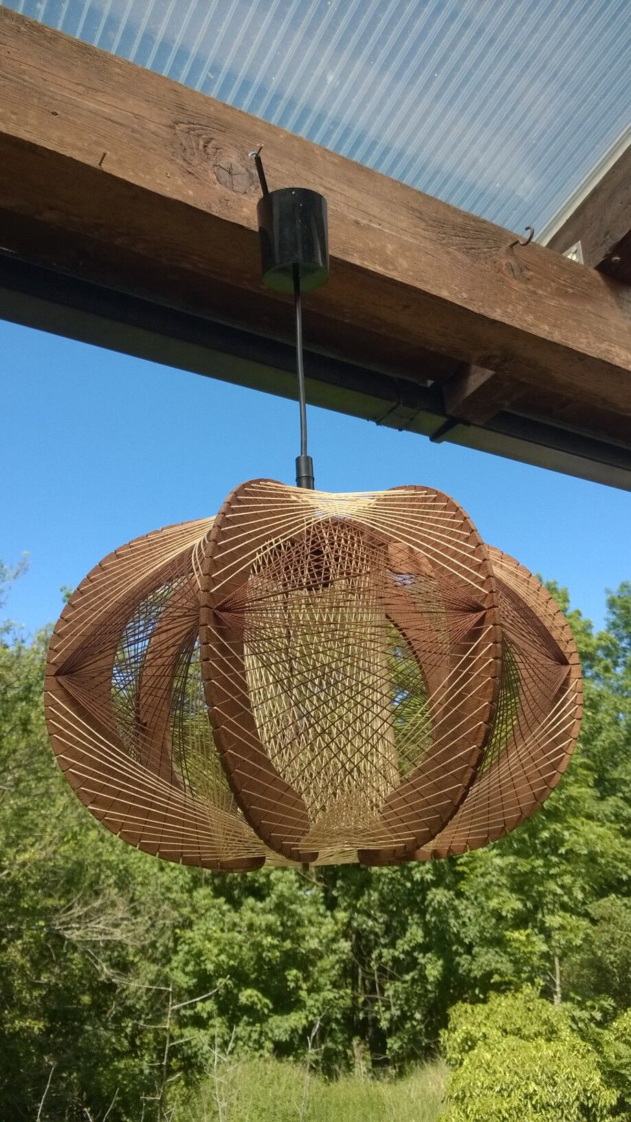 Suspension scandinave bois et fils 1970