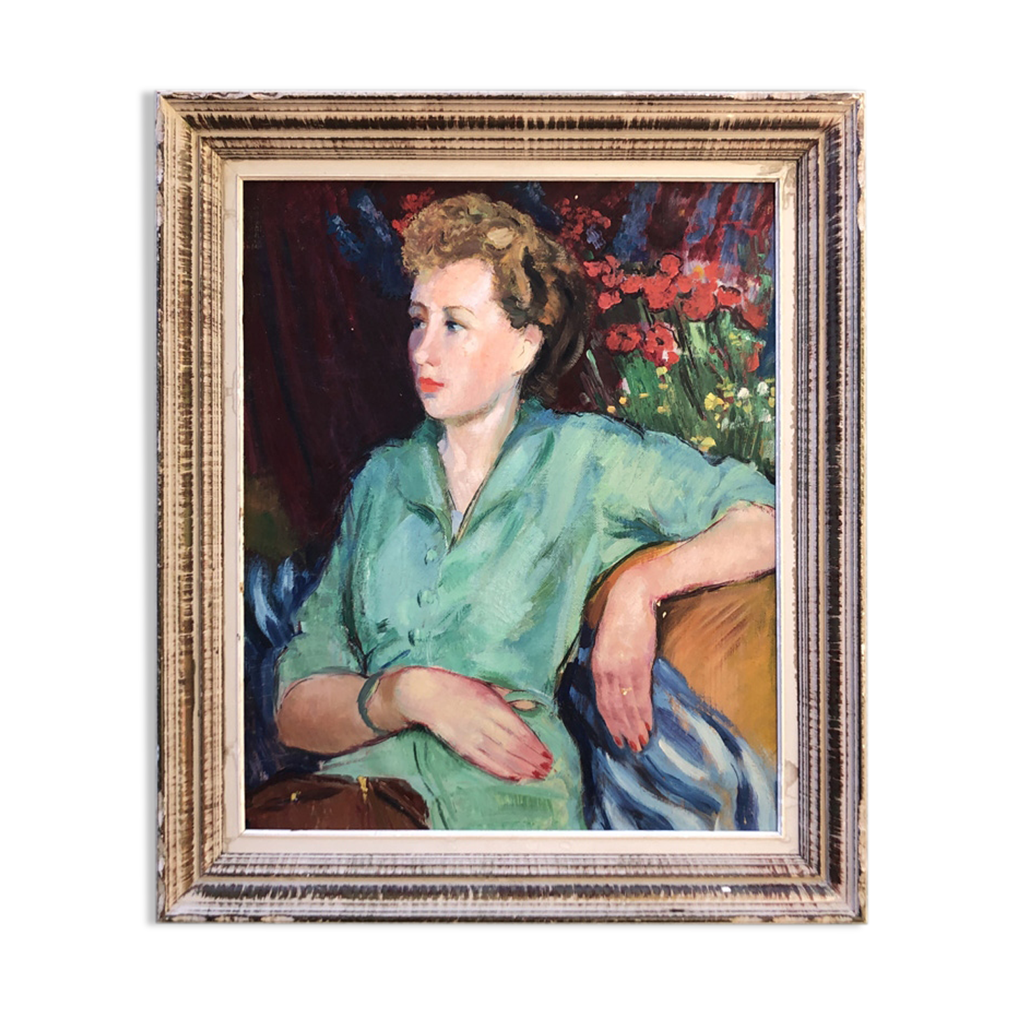Portrait painting of woman 50's