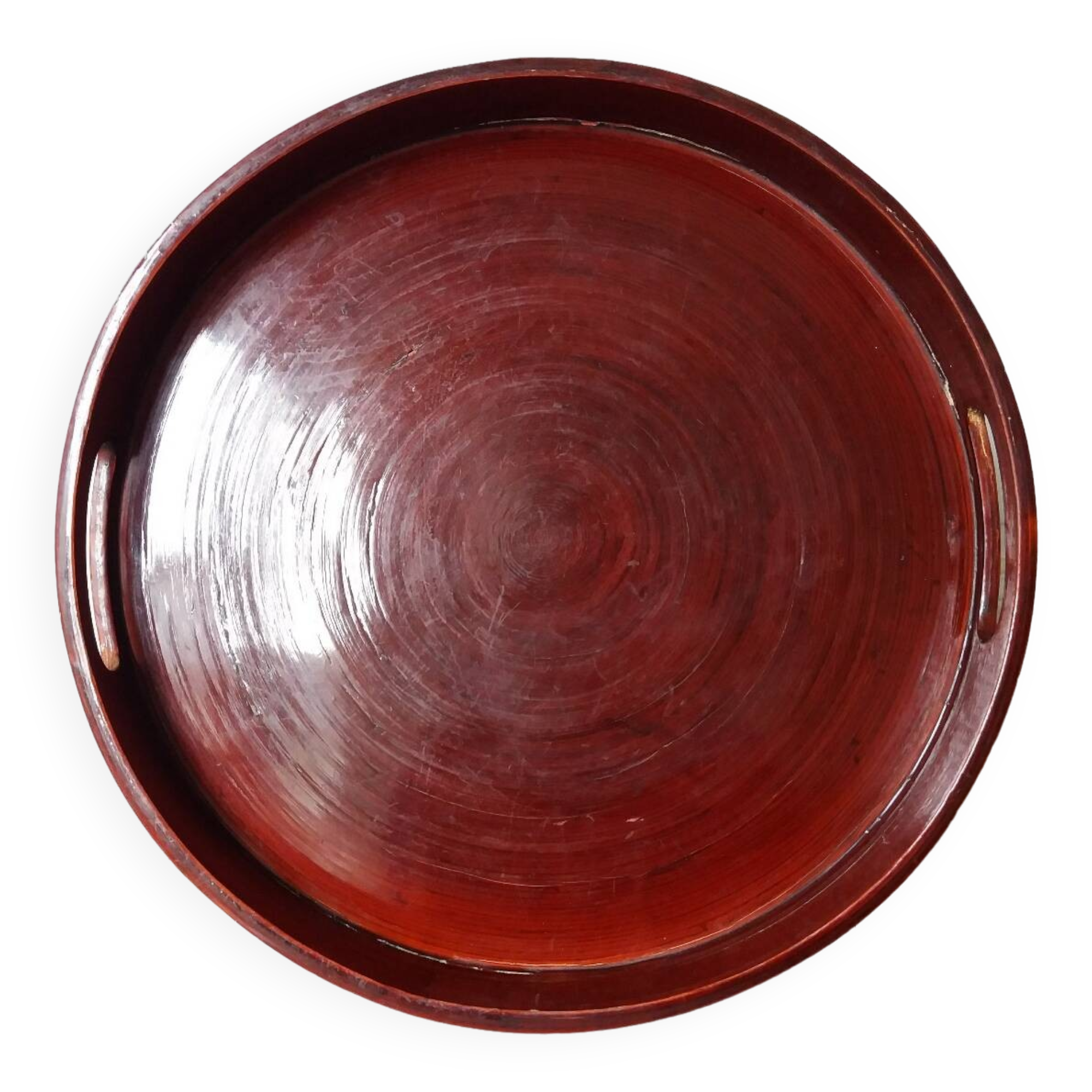 Japanese tray in red lacquered wood
