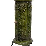 19th Century French Green Enameled Cast Iron Heater Stove