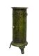 19th Century French Green Enameled Cast Iron Heater Stove