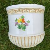 Cache pot motif peint à la main vintage