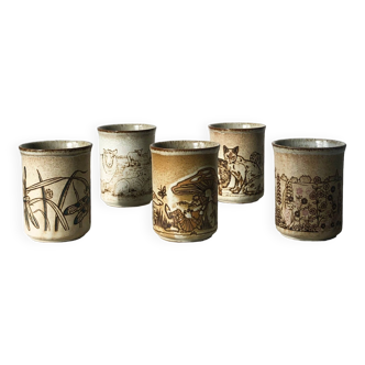 Set of 5 Dunoon ceramic mugs Made in Scotland