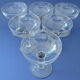 Suite of six glasses of champagne in colourless ground glass