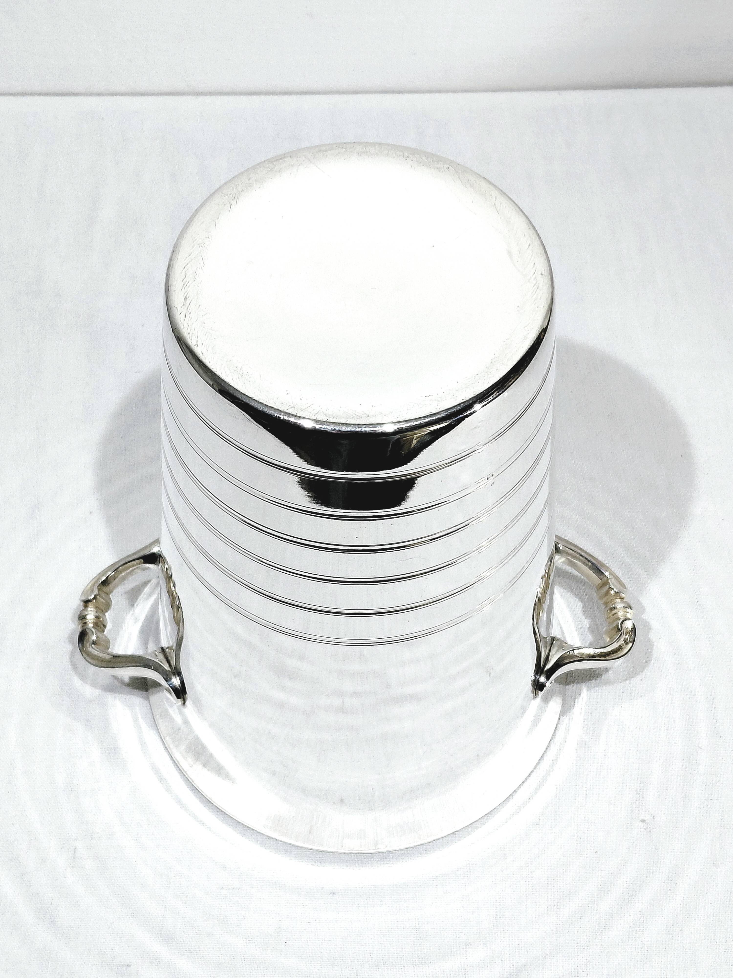 Silver metal white wine bucket