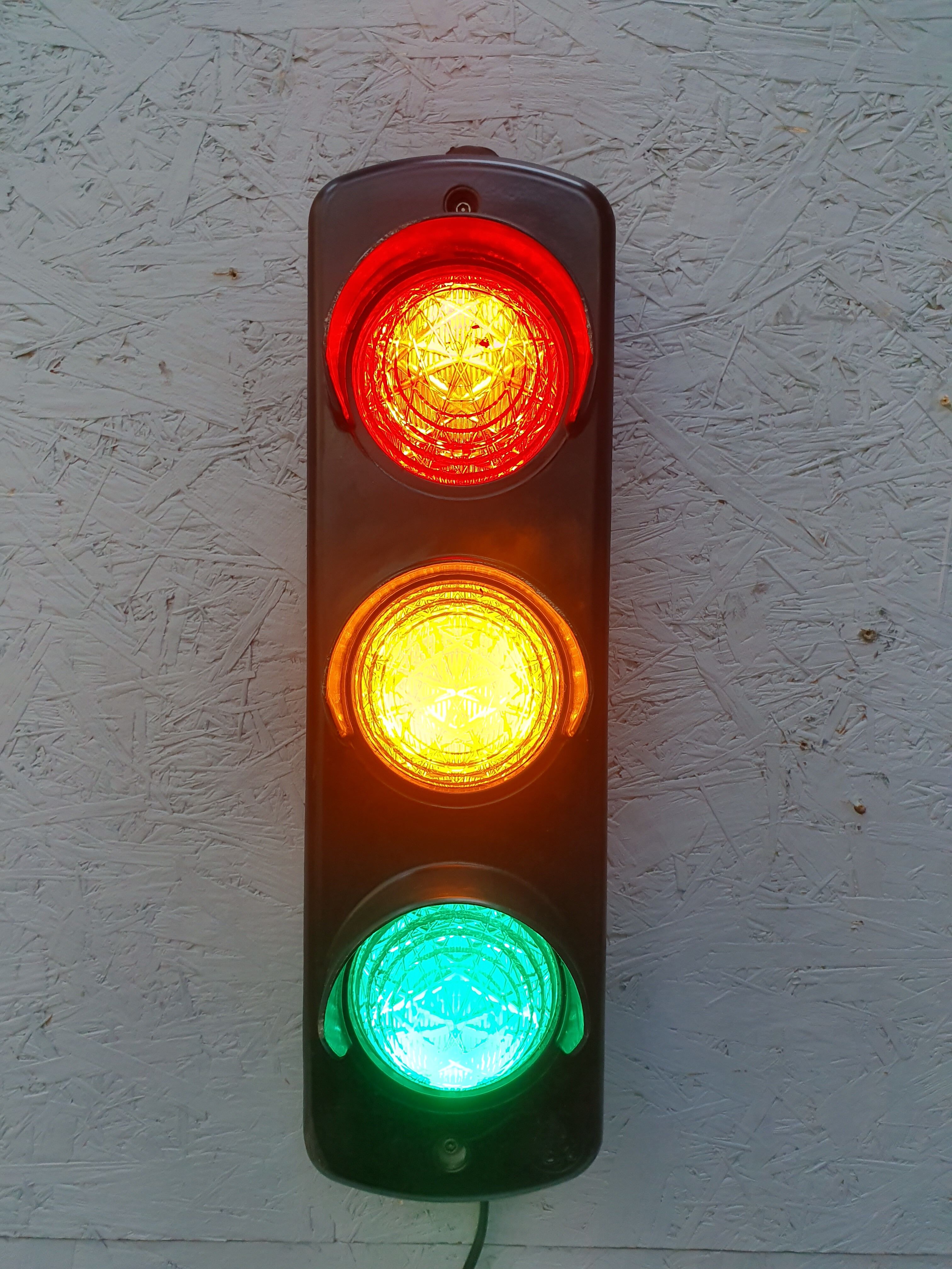 Light tricolor industrial lamp years 80/90 aluminum cast