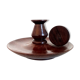 Scandinavian teak hand candle holder