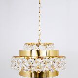 Lustre Bakalowits Vienna in gilded brass and diamond crystals, Austria, 1970