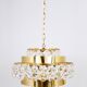 Lustre Bakalowits Vienne en laiton doré et cristaux de diamant, Autriche, 1970