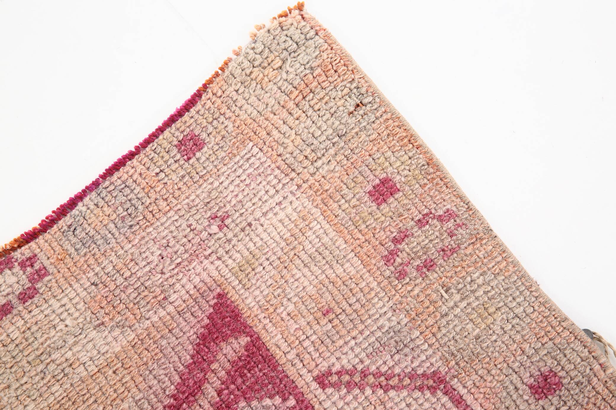 3x12 Rug For Kitchen Pale Red Pink Turkish Vintage Runner Rug 85x367Cm