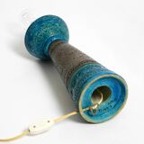 1960s Rimini Blue ceramic table lamp by Aldo Londi for Bitossi Italy