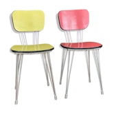 Paire de chaises en formica pieds Eiffel