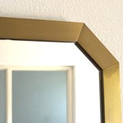 Modernist brass and glass console table & mirror. 1970s