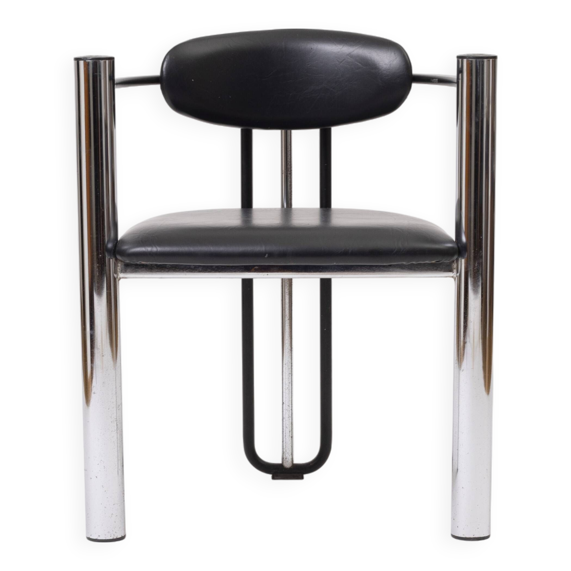Unique postmodern chome armchair, Czechoslovakia, 1970s