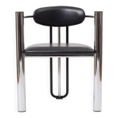 Unique postmodern chome armchair, Czechoslovakia, 1970s