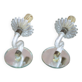 Pair of vintage mirrored glass wall lights, wall lights, wall lamps