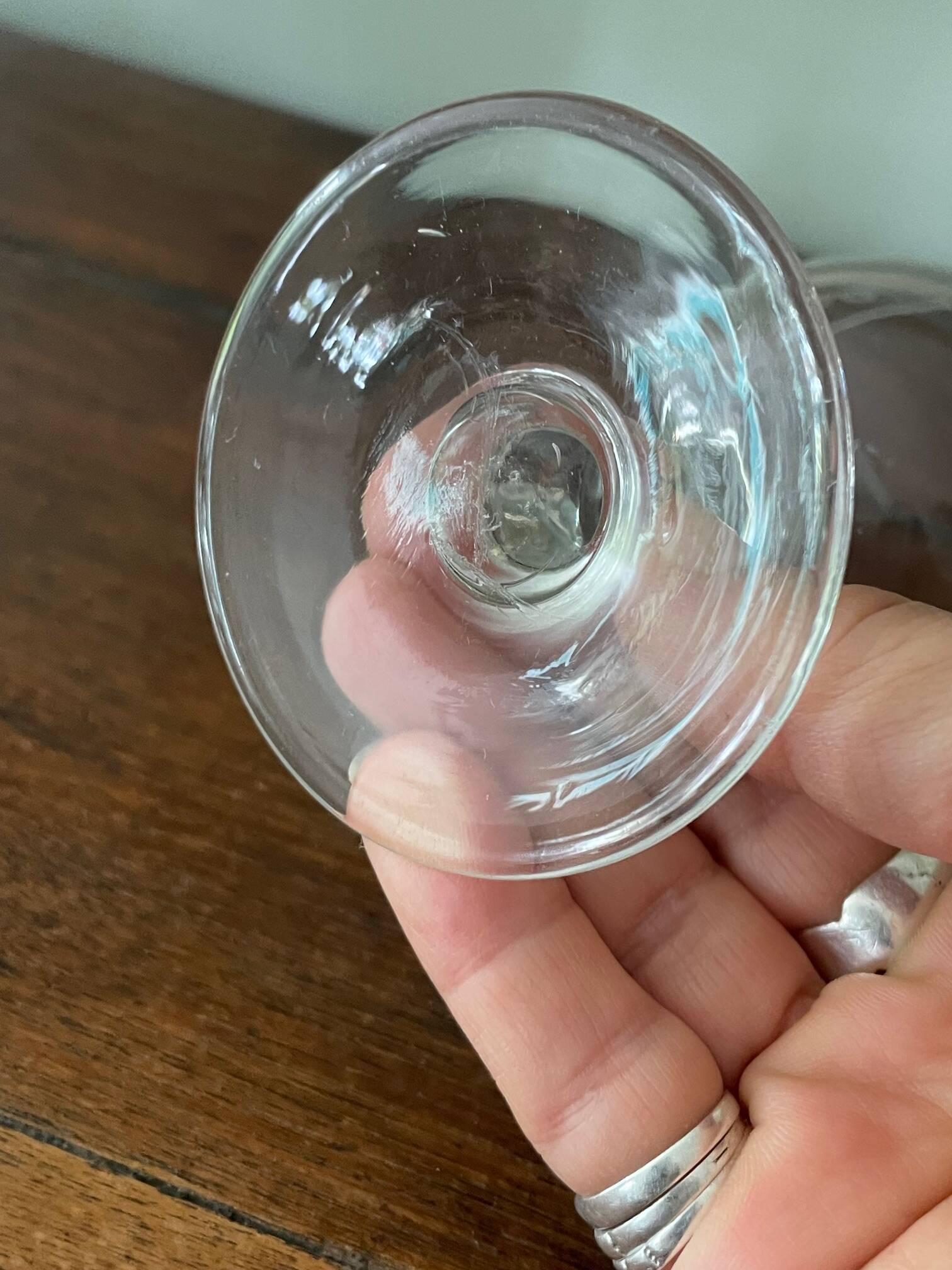 set of 2 antique needle-engraved glasses