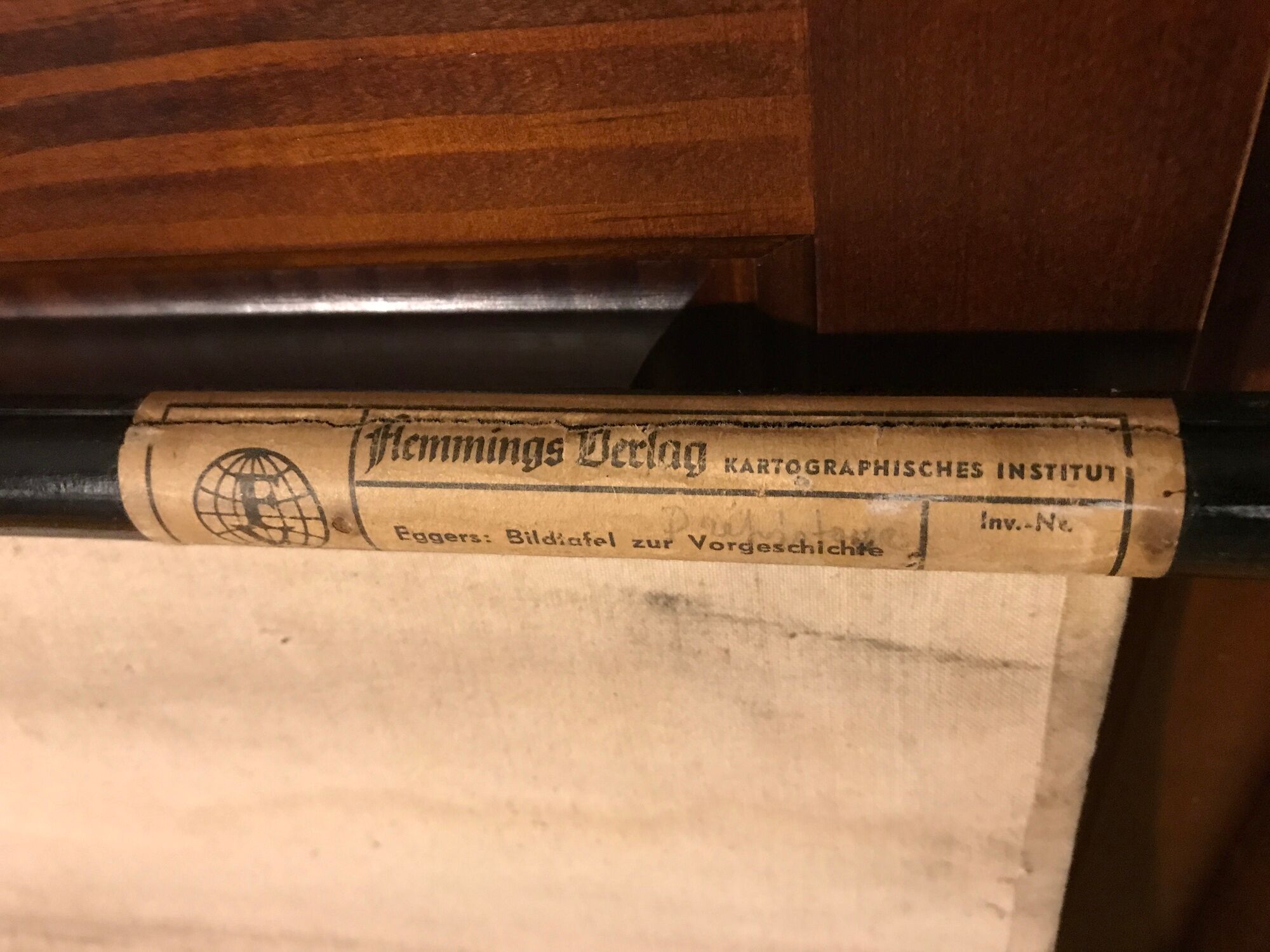 Old school card "bildtafel zur vorgeschichte" vintage chronology