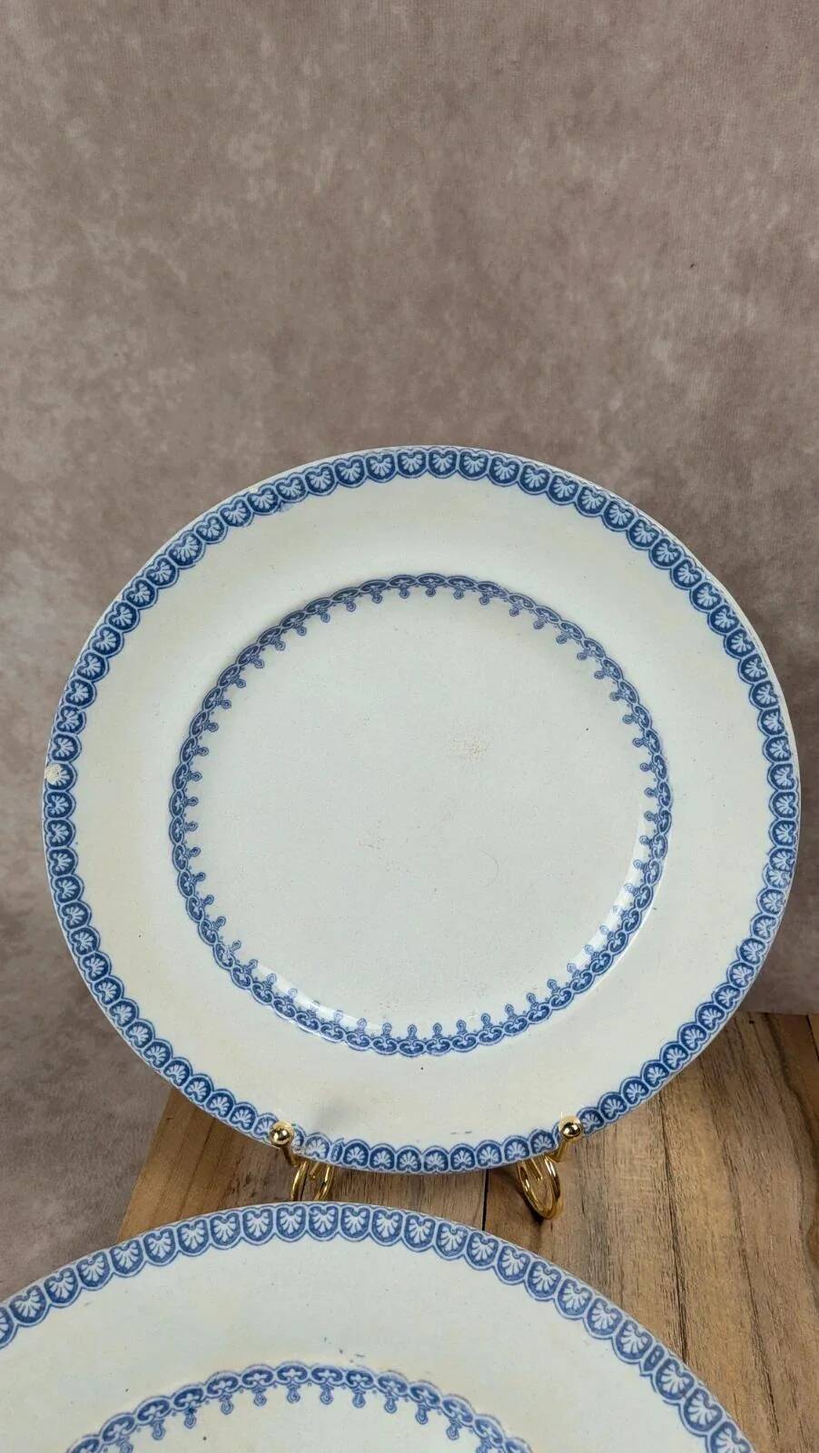 Set of 4 antique English plates – Etruscan Border model