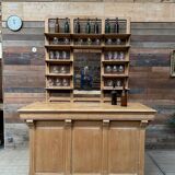 Early 20th century bar set in solid elm