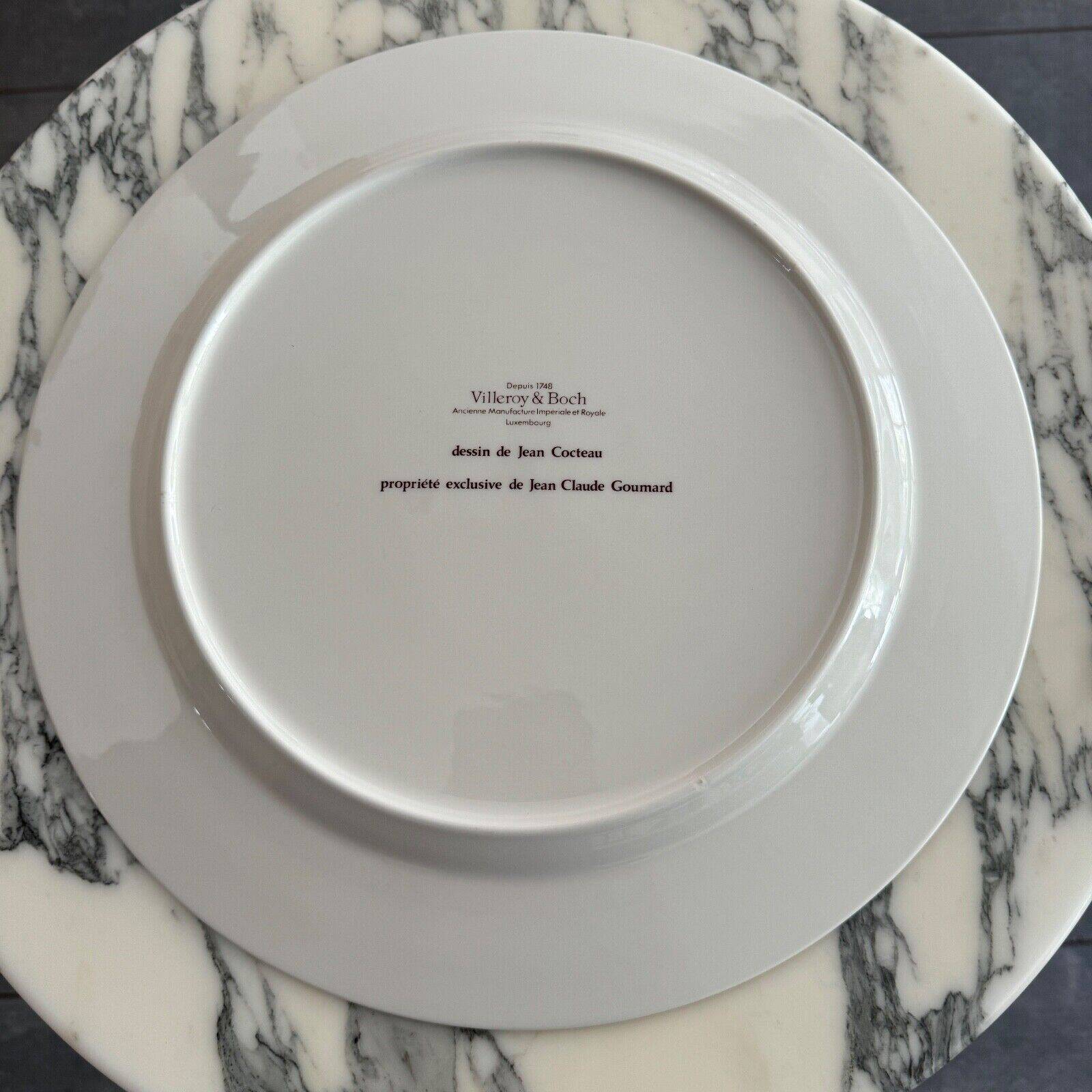 Plate drawing by Jean Cocteau Villeroy & Boch Jean-Claude Goumard