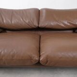Cassina Maralunga 2 seater in mocca colored leather