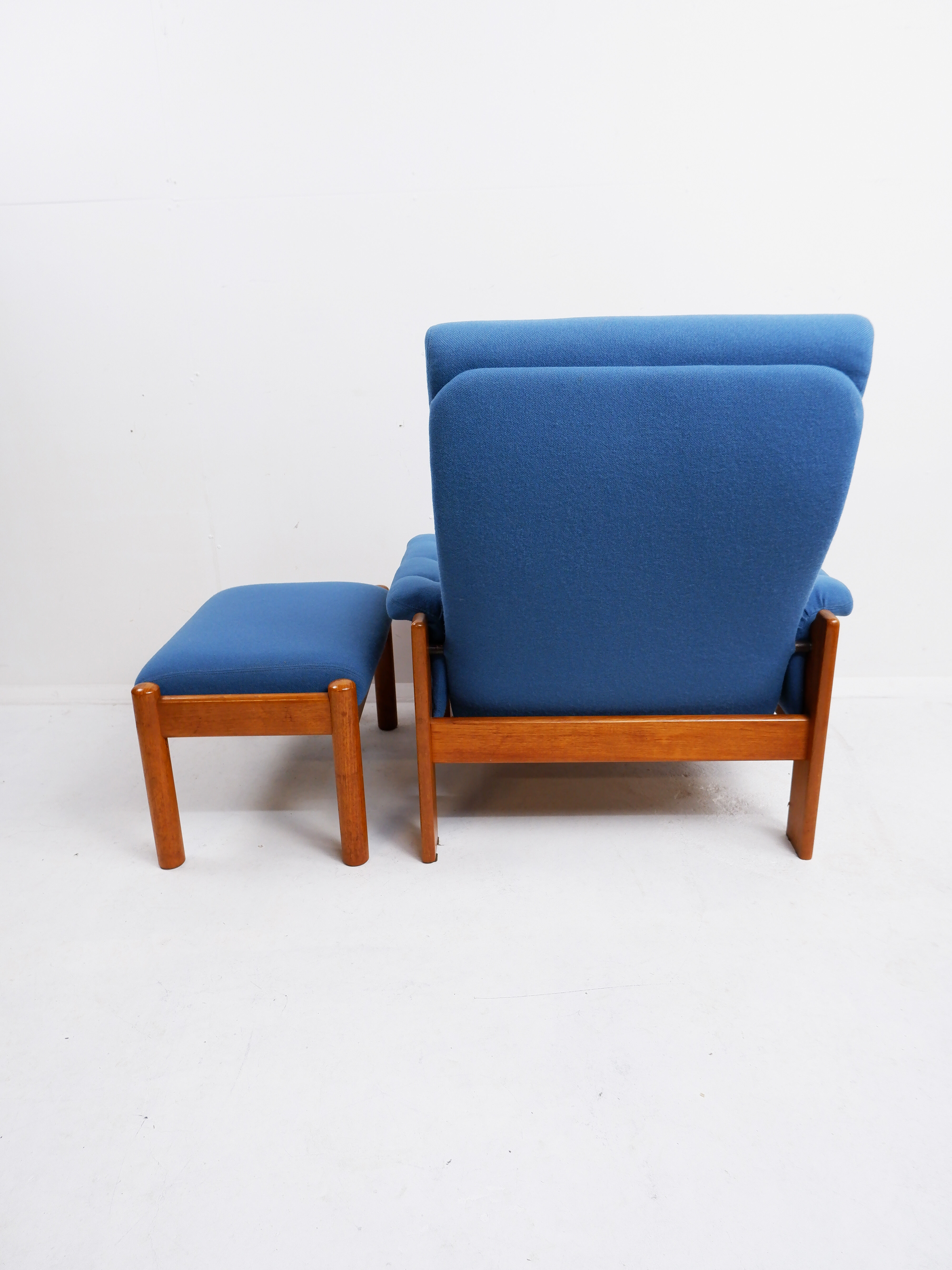 Skippers Mobler lounge chair with ottoman, Denmark 1970s