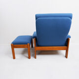 Skippers Mobler lounge chair with ottoman, Denmark 1970s