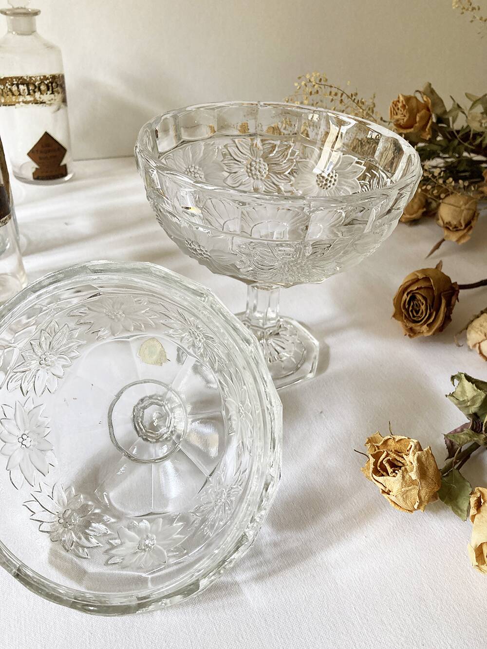 Genuine Bohemian crystal candy box, Czechoslovakia, 1950s-60s