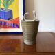 Mid-century style dark green ceramic vase, Gabriele Bucci Italy ca. 2000s
