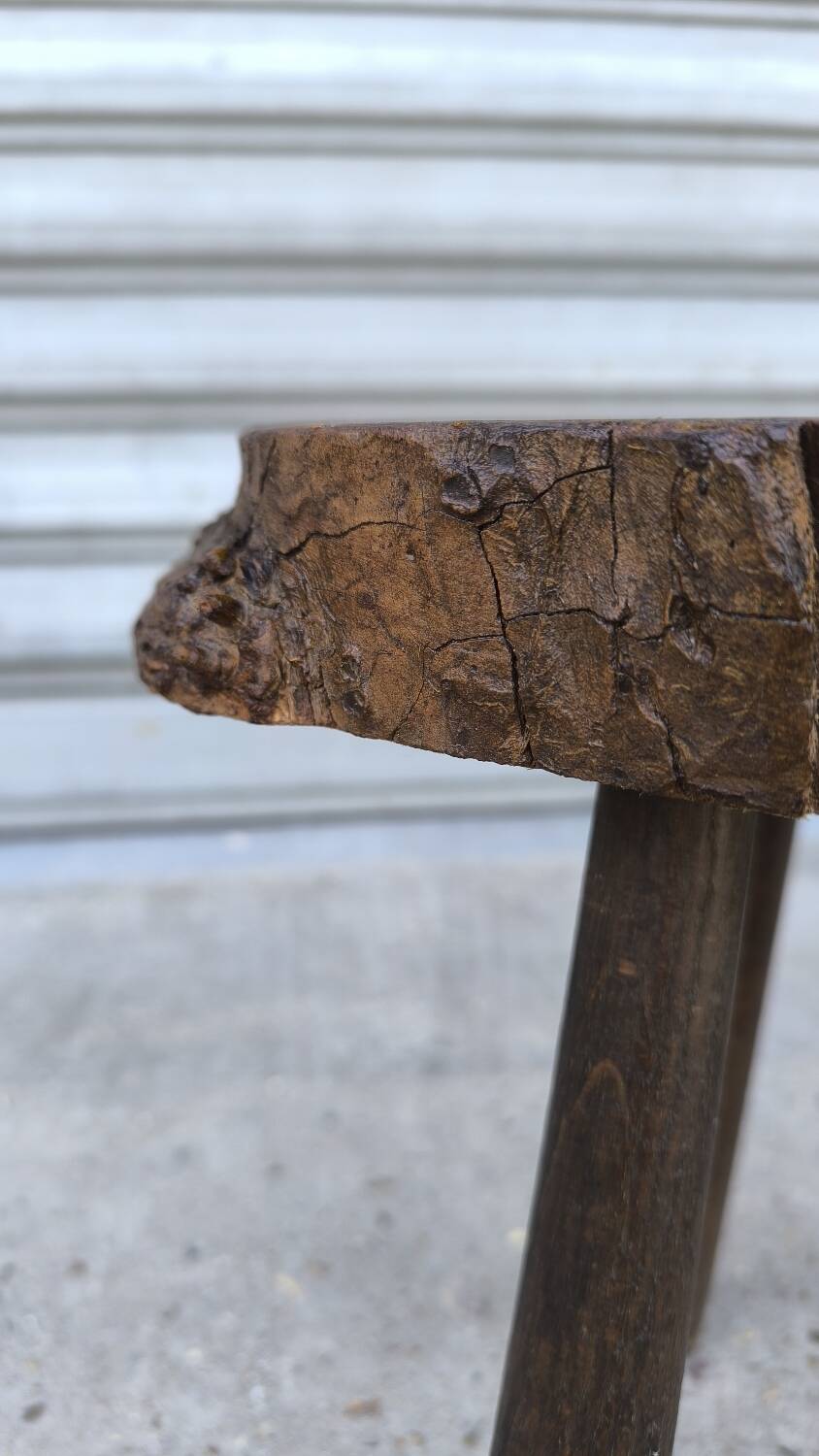 Solid oak tripod stool 1960