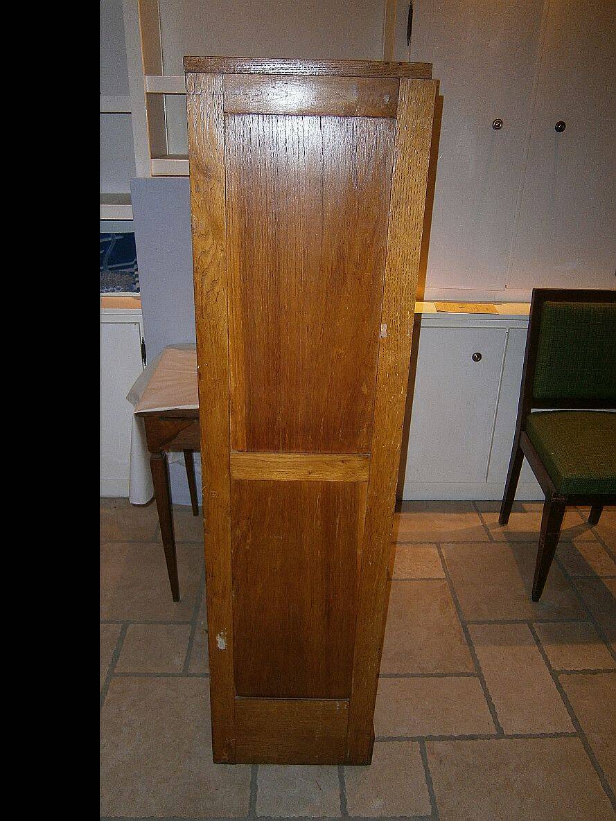 Old solid wood curtained filing cabinet with its key