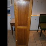 Old solid wood curtained filing cabinet with its key