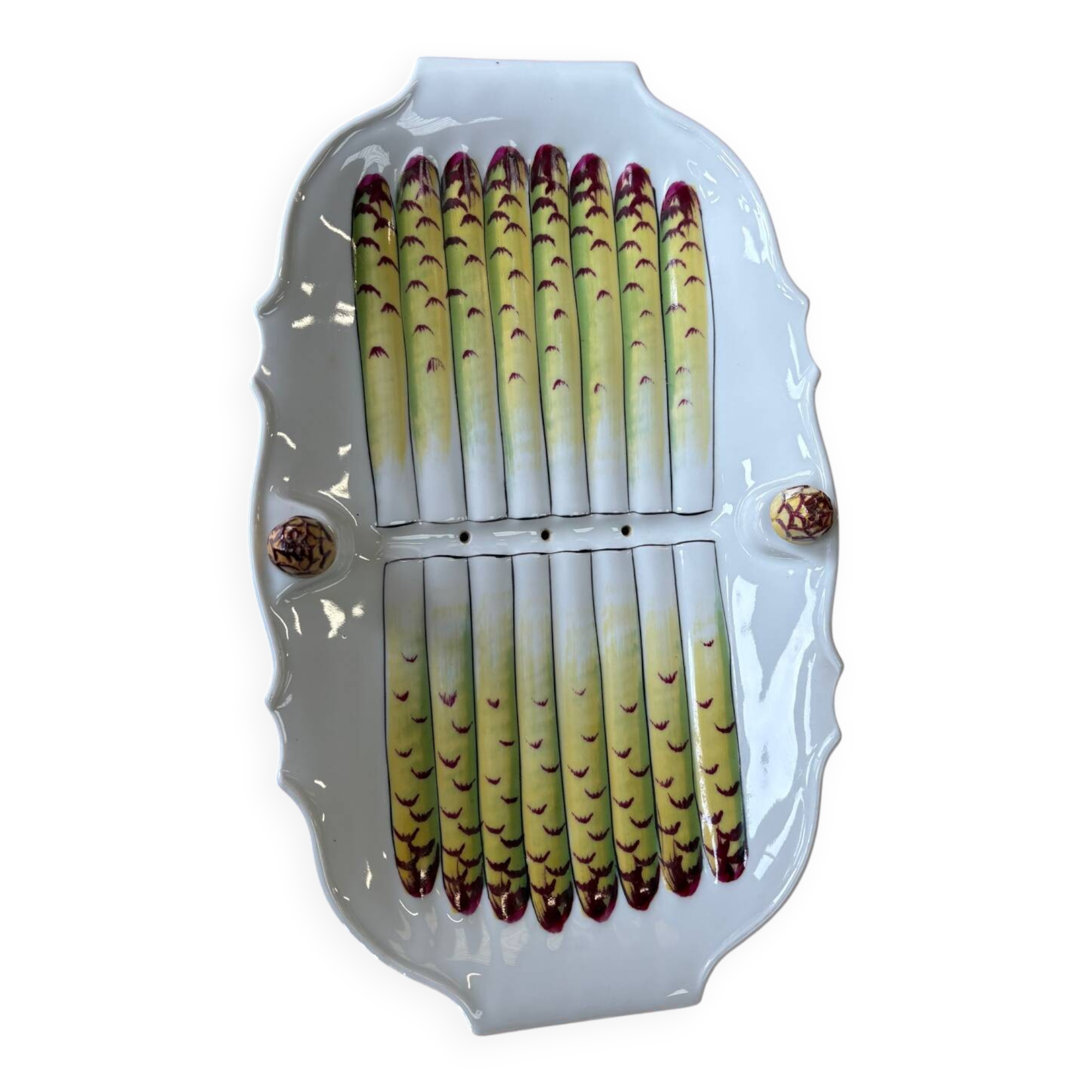 Antique asparagus dish in Limoges porcelain – Pates & Cie – system