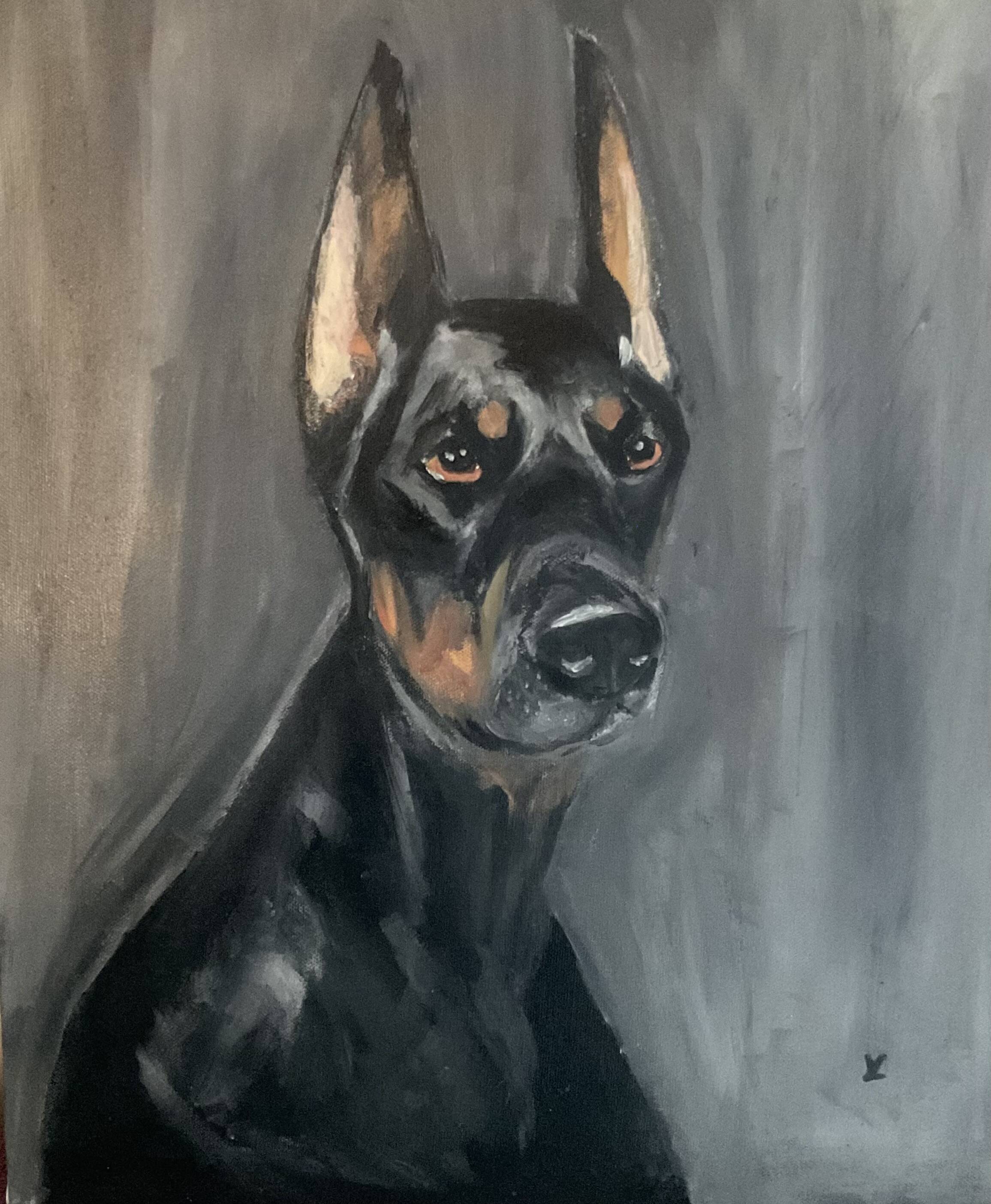 Royal Doberman Oil Painting