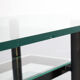 80s solid metal and glass coffee table
