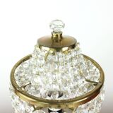 Brass & Crystal Table Lamp, Czechoslovakia 1970s