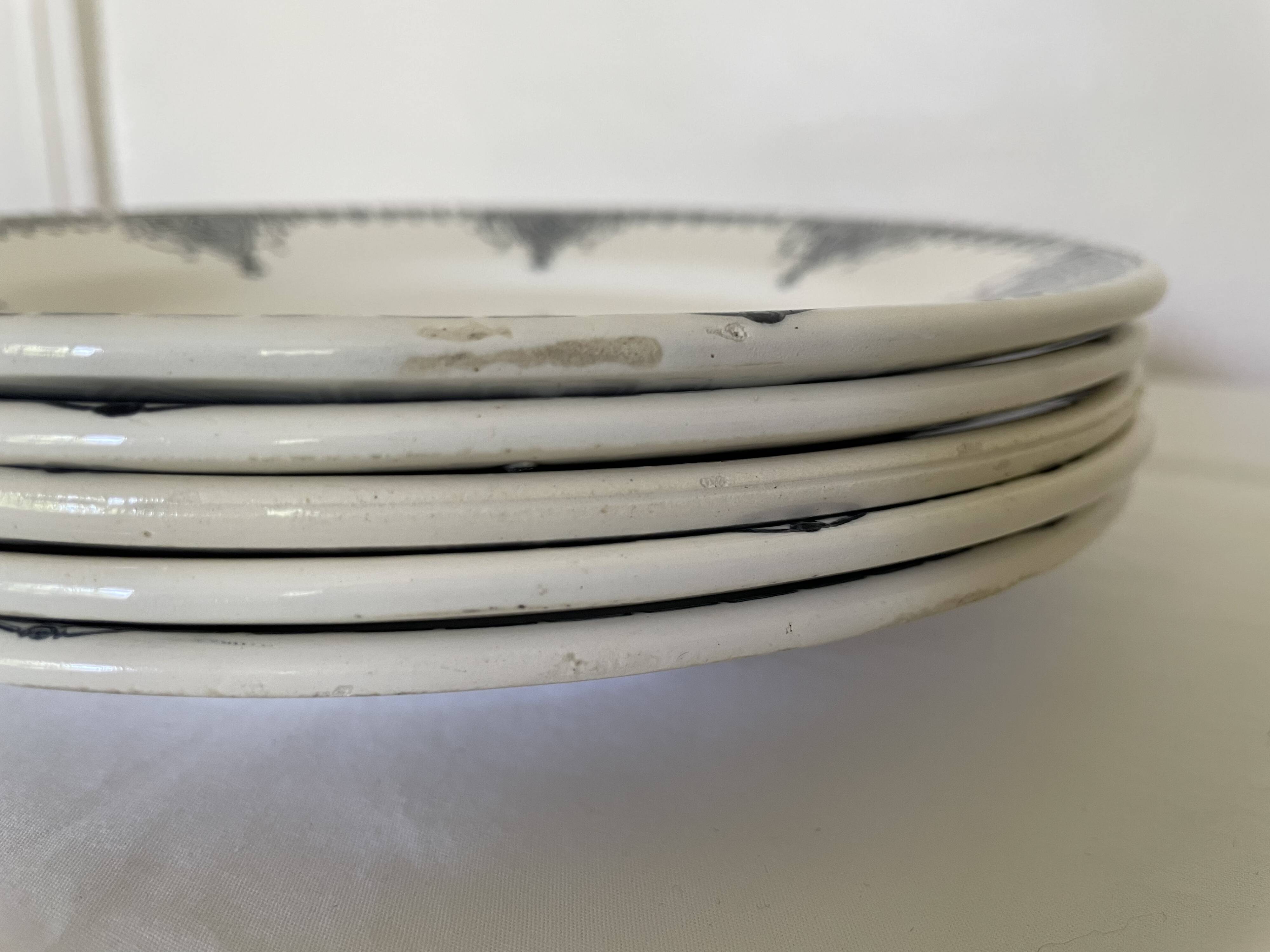 Flat ironstone plates bft 19th century