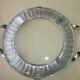 Serving dish for cakes or cheeses in glass and silver metal