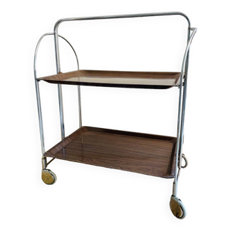 Serving table bar on wheels foldable trolley vintage 60 70 s