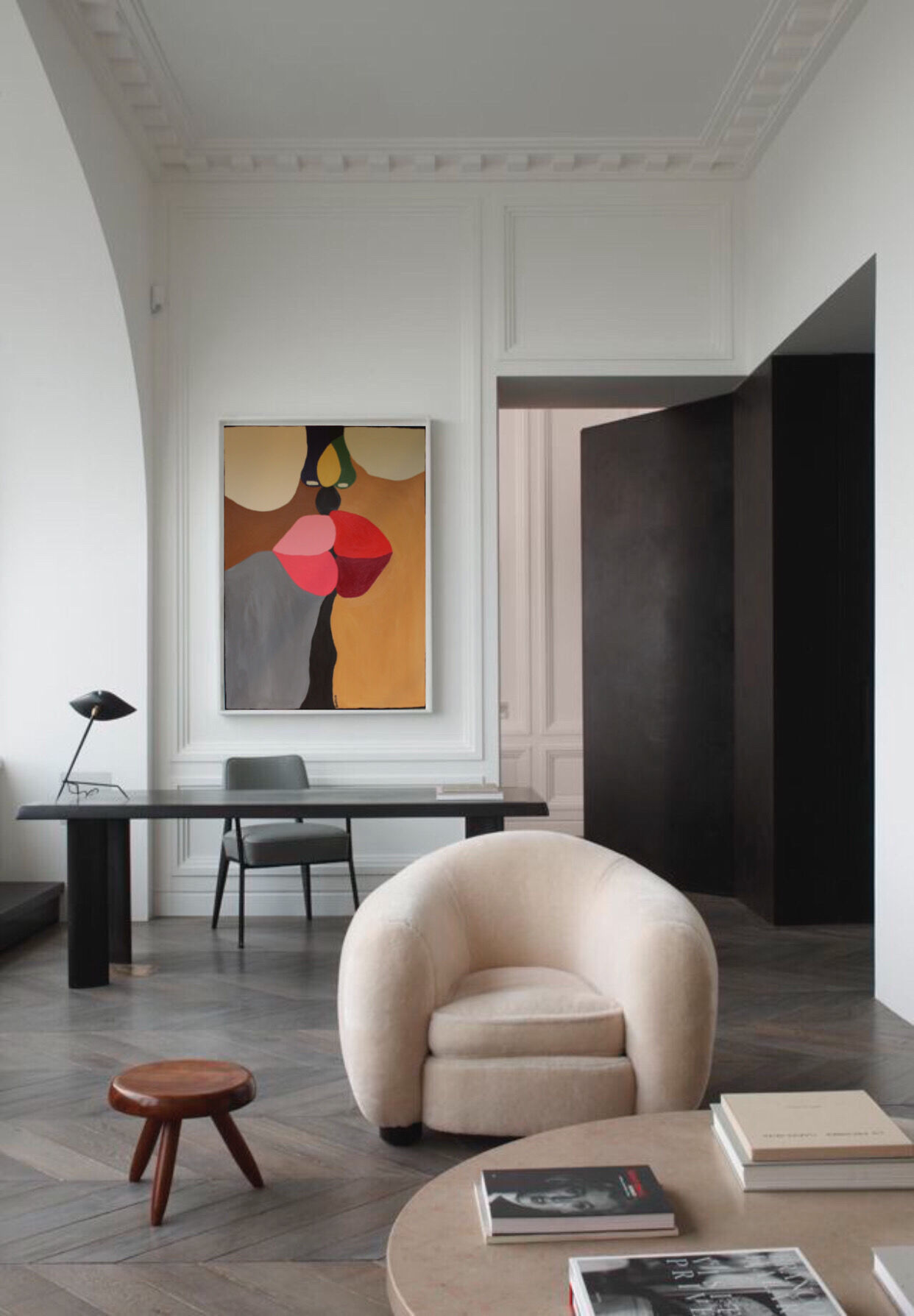 Colorful painting The kiss 73x60 cm by B. Bodasca